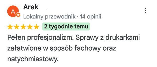 Opinia dla firmy Tukan - serwis drukarek Serwis drukarek w Bielsku